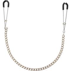 Fetish Fantasy Series Nipple Tweezer Clamps with Chain, Silver Fetish Fantasy Series Nipple Tweezer Clamps with Chain, Silver