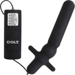 COLT by CalExotics Vibrating Power Anal T Probe, 6.75 Inch, Black COLT by CalExotics Vibrating Power Anal T Probe, 6.75 Inch, Black