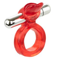 CalExotics Wireless Clit Flicker Vibrating Cock Ring, Red CalExotics Wireless Clit Flicker Vibrating Cock Ring, Red