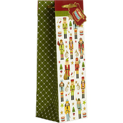 Jillson Roberts Traditional Nutcracker Christmas Wine or Toys Gift Bag Jillson Roberts Traditional Nutcracker Christmas Wine or Toys Gift Bag