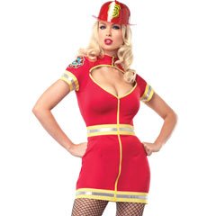 Leg Avenue Flirty Firefighter Costume for Women, Extra Large, Red Leg Avenue Flirty Firefighter Costume for Women, Extra Large, Red