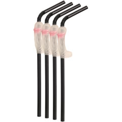 Pipedream Glow In the Dark Pecker Straws, Set of 4 Pipedream Glow In the Dark Pecker Straws, Set of 4