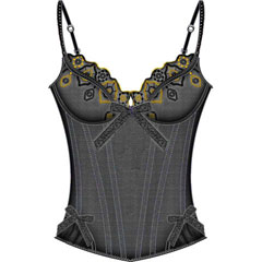 Necessary Objects Jewel of the Nile Molded Bone Corset, 34B, Black Necessary Objects Jewel of the Nile Molded Bone Corset, 34B, Black