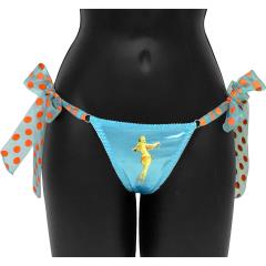Centerfold Side Bow Thong Small Blue Centerfold Side Bow Thong Small Blue