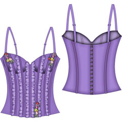 Fairy Princess Lined Boning Corset Small Lavender Fairy Princess Lined Boning Corset Small Lavender