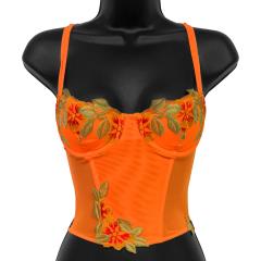 Necessary Objects Wildflower Boned Princess Line Corset, 34C, Orange Necessary Objects Wildflower Boned Princess Line Corset, 34C, Orange