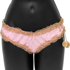 Necessary Objects Cherry Pie Sweet and Low Tanga Panty, Large, Pink Necessary Objects Cherry Pie Sweet and Low Tanga Panty, Large, Pink