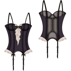 French Maid Boning and Underwire Bustier 34C Black French Maid Boning and Underwire Bustier 34C Black
