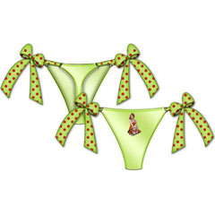 Centerfold Side Bow Thong Large Green Centerfold Side Bow Thong Large Green