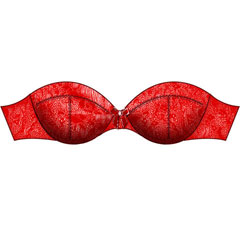 Necessary Objects Miss Scarlett Strapless Convertible Underwire Bra, 34B, Red Necessary Objects Miss Scarlett Strapless Convertible Underwire Bra, 34B, Red