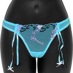 Necessary Objects Sexy Sadie Bow Ties Thong Panty, Medium, Blue Necessary Objects Sexy Sadie Bow Ties Thong Panty, Medium, Blue