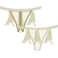 Tail Feathers Thin Back Thong Medium Ivory Tail Feathers Thin Back Thong Medium Ivory