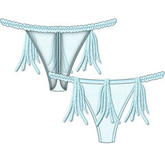 Tail Feathers Thin Back Thong Large Blue Tail Feathers Thin Back Thong Large Blue