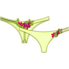 Wildflower Low Rise Thong Medium Lime Wildflower Low Rise Thong Medium Lime