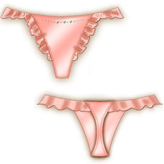 Royal Charm Ruffled Waist Thong Medium Pink Royal Charm Ruffled Waist Thong Medium Pink