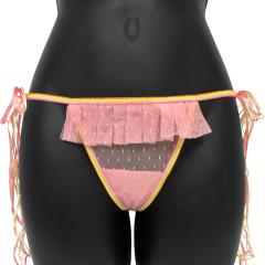 Rainbow Bright Tied Waist Thong Small Pink Rainbow Bright Tied Waist Thong Small Pink