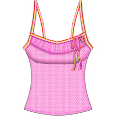 Necessary Objects Rainbow Bright Built in Bra Cami, Large, Fuchsia Necessary Objects Rainbow Bright Built in Bra Cami, Large, Fuchsia