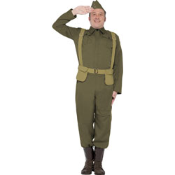 WW2 Home Guard Private Costume, Medium, Green WW2 Home Guard Private Costume, Medium, Green