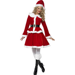 Smiffys Miss Santa Costume, Medium, Red/White Smiffys Miss Santa Costume, Medium, Red/White