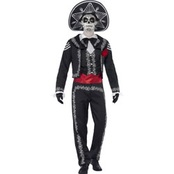 Smiffys Day of the Dead Senor Bones Costume with Hat, White/Black/Red, Extra Large Smiffys Day of the Dead Senor Bones Costume with Hat, White/Black/Red, Extra Large