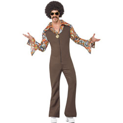 Smiffys Groovy Boogie Costume, Medium, Brown Smiffys Groovy Boogie Costume, Medium, Brown