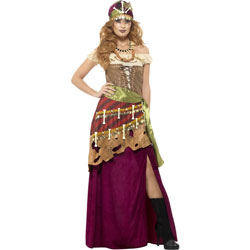Deluxe Voodoo Priestess Costume by Smiffys, Small, Wine Red Deluxe Voodoo Priestess Costume by Smiffys, Small, Wine Red