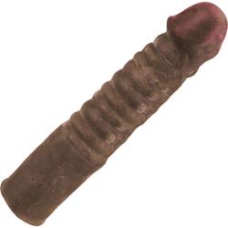 Ribbed NeoSkin Life Like Dong, 7 Inch, Mocha Ribbed NeoSkin Life Like Dong, 7 Inch, Mocha