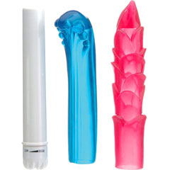 Eden Island Waterproof Fantasy Kit with Vibrator and 2 Jelly Sleeves, 7 Inch Eden Island Waterproof Fantasy Kit with Vibrator and 2 Jelly Sleeves, 7 Inch