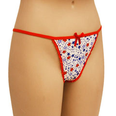 Star Print Thong Panty with Sexy Bow, Junior Small Star Print Thong Panty with Sexy Bow, Junior Small