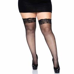Leg Avenue Stay Up Lace Top Micro Net Thigh High Stockings, 1X/2X, Black Leg Avenue Stay Up Lace Top Micro Net Thigh High Stockings, 1X/2X, Black