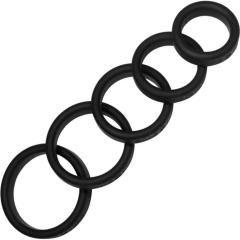 Rascal Boneyard Silicone Cockrings Full Range 5 Piece Kit, Black Rascal Boneyard Silicone Cockrings Full Range 5 Piece Kit, Black