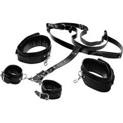 STRICT by XR Brands Deluxe Thigh Sling with Wrist Cuffs Restraint System, Black STRICT by XR Brands Deluxe Thigh Sling with Wrist Cuffs Restraint System, Black