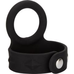 CalExotics Silicone Tri Snap Scrotum Support Ring, Large, Black CalExotics Silicone Tri Snap Scrotum Support Ring, Large, Black