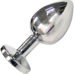 Rouge Garments Stainless Steel Smooth Butt Plug with Jewel, 4 Inch, Chrome Rouge Garments Stainless Steel Smooth Butt Plug with Jewel, 4 Inch, Chrome