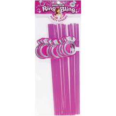 Bride-to-Be Ring Bling Party Straws for Bachelorettes, 10 Piece Pack, Pink Bride-to-Be Ring Bling Party Straws for Bachelorettes, 10 Piece Pack, Pink