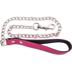 Rouge Garments Leather Lead with Chain, Pink Rouge Garments Leather Lead with Chain, Pink