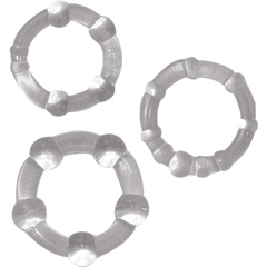 Ram Beaded Cockrings, Clear Ram Beaded Cockrings, Clear