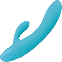 PicoBong by LELO Kaya Rabbit Silicone Vibe 7.75 Inch, Blue PicoBong by LELO Kaya Rabbit Silicone Vibe 7.75 Inch, Blue