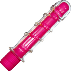Neon Dual Function Glass Vibrator, 5.75 Inch, Pink Neon Dual Function Glass Vibrator, 5.75 Inch, Pink