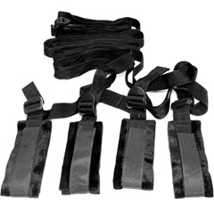 Sex and Mischief Bed Bondage Restraint Kit, Black Sex and Mischief Bed Bondage Restraint Kit, Black