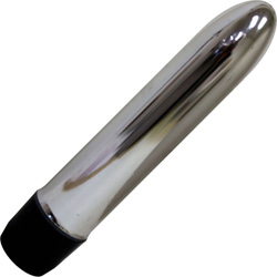 OptiSex 5.5 Inch Slimline Vibrator Sex Toy, Silver, Bulk OptiSex 5.5 Inch Slimline Vibrator Sex Toy, Silver, Bulk