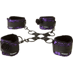 Black Rose Four-Way Foreplay Hogtie Set, Purple/Black Black Rose Four-Way Foreplay Hogtie Set, Purple/Black