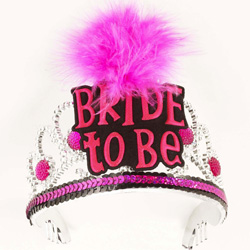 Bachelorette Party Bride To Be Tiara, One Size, Pink/Black Bachelorette Party Bride To Be Tiara, One Size, Pink/Black