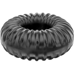 Perfect Fit Ribbed Donut Cock Ring, Black Perfect Fit Ribbed Donut Cock Ring, Black