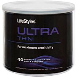 Ultra Thin Premium Lubricated Condoms, 40 Count Tub Ultra Thin Premium Lubricated Condoms, 40 Count Tub