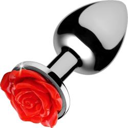 Booty Sparks Red Rose Anal Plug, 3 Inch, Silver/Red Booty Sparks Red Rose Anal Plug, 3 Inch, Silver/Red