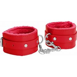 Ouch! Premium Plush Leather Wrist Cuffs, One Size, Sweetheart Red Ouch! Premium Plush Leather Wrist Cuffs, One Size, Sweetheart Red
