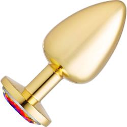 Cloud 9 Gems Tapered Jeweled Anal Plug, 3.75 Inch, Gold Cloud 9 Gems Tapered Jeweled Anal Plug, 3.75 Inch, Gold