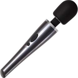 Mighty Metallic Wand Rechargeable Massager, 12 Inch, Silver/Black Mighty Metallic Wand Rechargeable Massager, 12 Inch, Silver/Black