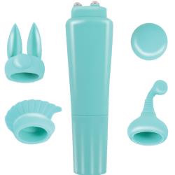 Intense Clit Teaser Vibrator Kit with 4 Attachments, 4 Inch, Aqua Intense Clit Teaser Vibrator Kit with 4 Attachments, 4 Inch, Aqua